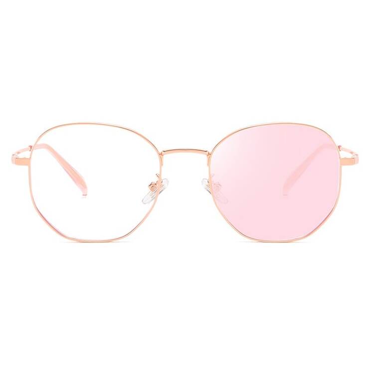 Очки фотохромные металлические для чтения V8603 с розовыми линзами, диоптрии от 0.00 до -6.00, не центрованные