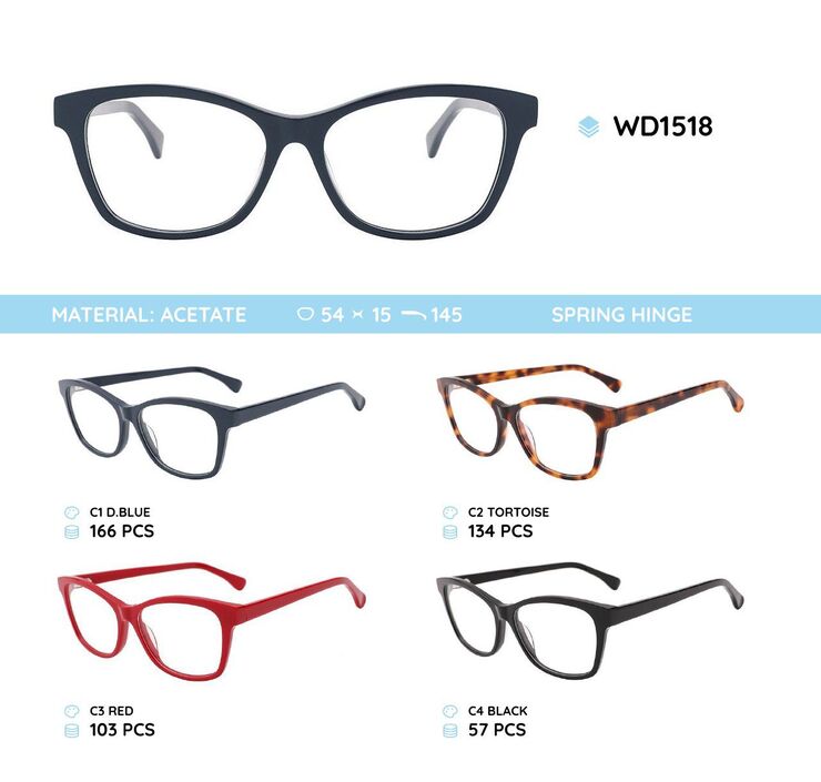 Plastic acetate eyeglasses frame for women WD1518