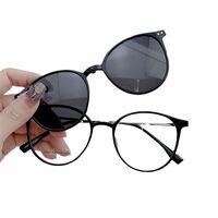 Оправа гибридная, металл + TR90, с солнцезащитной насадкой на защёлке (клипон) SANTA S2240