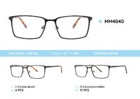Metal men's frame for glasses with spring hinges MM4040