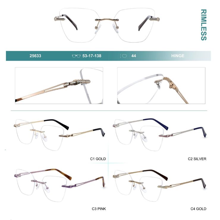 Rimless metal frames for glasses Big City 25633