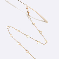 Gold-colored metal non-slip chain, with flower, star, for glasses and masks GL1519