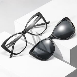 Plastic frame with flex + polarized sun protection magnet clip-on El Dorado EL2328D