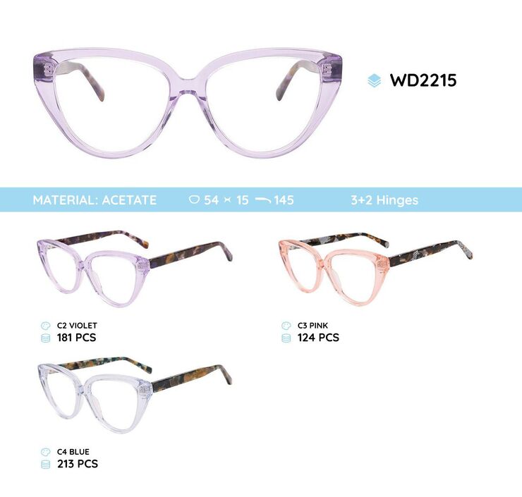 Plastic acetate eyeglasses frame for women WD2215