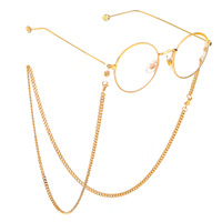 Metal non-slip chain, with rose, for glasses and masks GL684