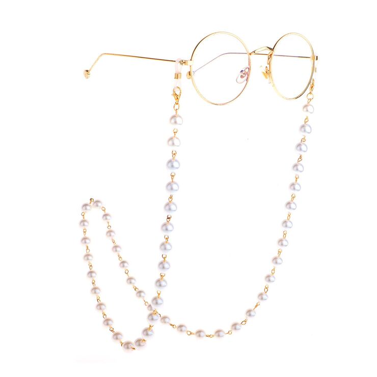 Metal non-slip chain, with pearl, for glasses and masks GL892