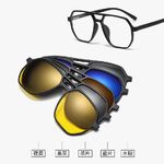 Оправа пластиковая TR90/PC + комплект из 5 поляризационных солнцезащитных насадок (клипон) на магните + кожаная сумка El Dorado EL2381