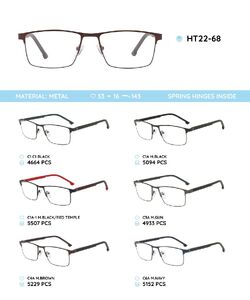 Металлическая оправа с дужками из материала TR-90 HT22-68