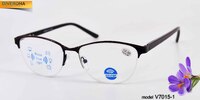 Готовые очки с линзами Blu Block женские металлические с флексами Vizzini V7015-1 диоптрии до+4.50 / -4,00