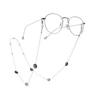 Silver-colored metal non-slip chain, with beads, for glasses and masks GA063