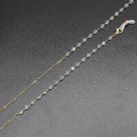Gold-colored metal non-slip chain, with crystal, for glasses and masks GL397