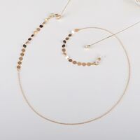 Gold-colored metal non-slip chain, with disc, for glasses and masks GL746