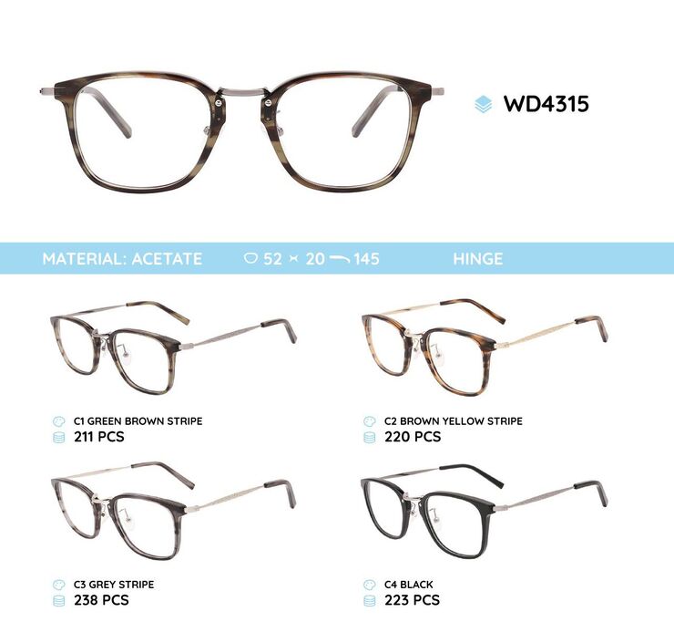 Plastic acetate eyeglasses frame WD4315