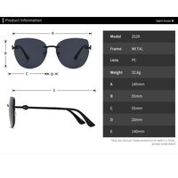Metal rimless retro sunglasses for women Elit 2529-EL