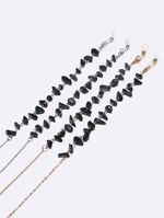 Gold and silver metal non-slip chains, with black stone, for glasses and masks GM130