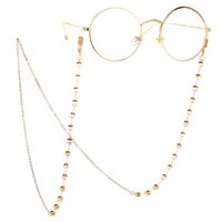 Metal non-slip gold chain, with gold crystal, for glasses and masks GL109