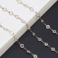 Metal non-slip chain, with glass beads, for glasses and masks GL335