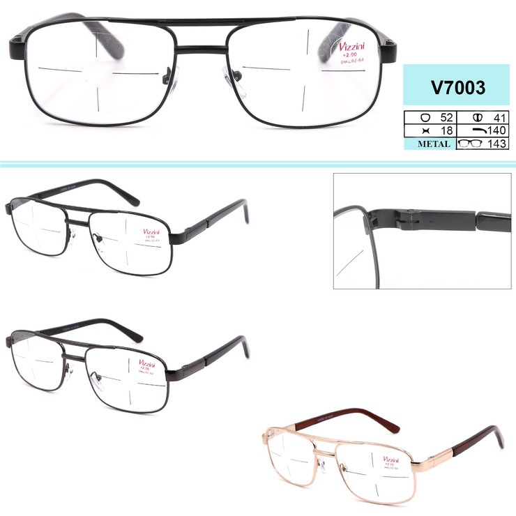 Men's metal eyeglasses Vizzini V7003