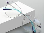 Модные очки кошачий глаз оправа металлическая с линзами блю-блокерами  MORE 3060