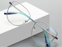 Модные очки кошачий глаз оправа металлическая с линзами блю-блокерами  MORE 3060