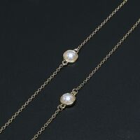 Gold-colored metal non-slip chain, with pearls, for glasses and masks GL527