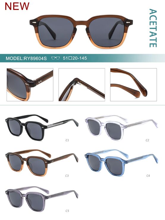 Polarized acetate plastic sunglasses with spring hinges RY89604S