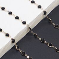 Metal non-slip chain, with glass beads, for glasses and masks GL335