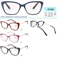 Ready-made plastic frame anti-glare glasses for women with spring hinges Vizzini V7160, diopters from +0.75 to +4.00 (step 0.25)