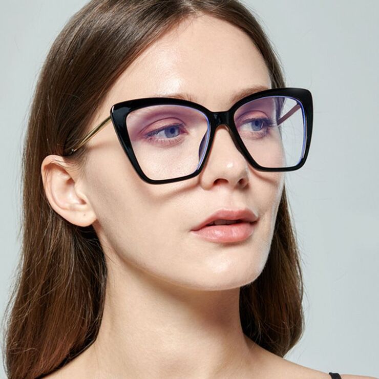 Metal glasses with blue light protection for women 2036-PN