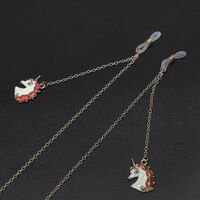 Металлическая нескользящая цепочка золотого цвета, c единорогом, для очков и масок GL730