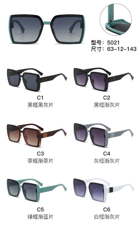 PC plastic sunglasses with metal hinge 5021W