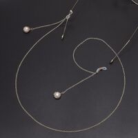 Gold-colored metal non-slip chain, with pearls, for glasses and masks GL622