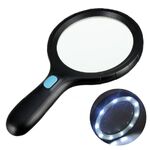 Magnifier with universal backlight, magnifying glass with handle 6907B-XX, diameter 138 mm, magnification: 1,8Х, 5Х