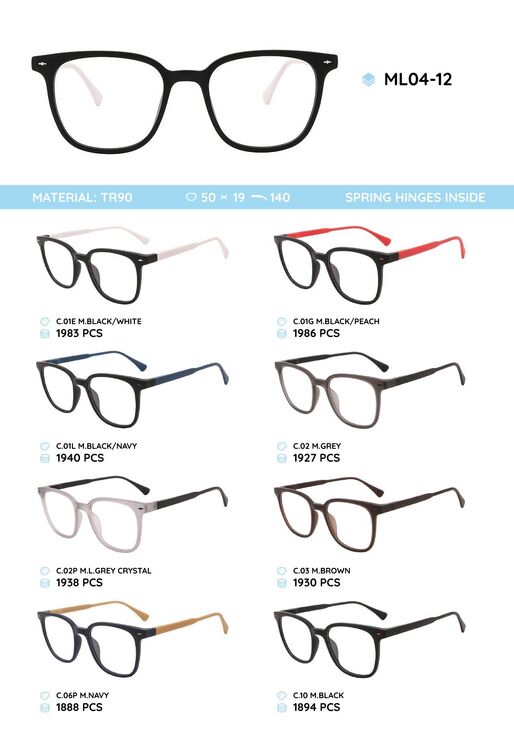 TR-90 plastic frames for glasses ML04-12