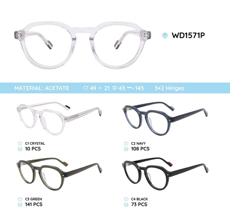 Plastic acetate eyeglasses frame WD1571P
