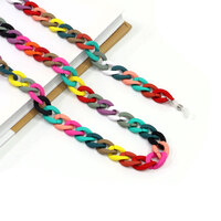 Multicolor acrylic eyeglass chain GB055