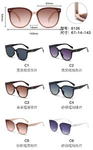 PC plastic sunglasses with metal hinge 6126W