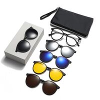 TR90/PC plastic frame + 5 polarized sun protection magnet clip-on set + leather bag El Dorado EL2377
