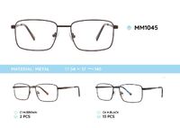 Metal men's frames for glasses with spring hinges MM1045
