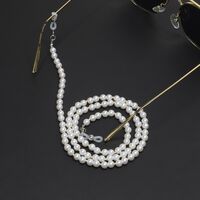 Metal non-slip chain, with gold pearl beads, for glasses and masks GL216