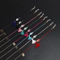 Металлическая нескользящая цепочка золотого цвета, с керамическими бусинами и кисточками, для очков и масок GL924