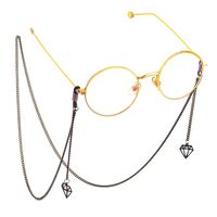 Black-colored metal non-slip chain, with pendant diamond-shaped, for glasses and masks GL593