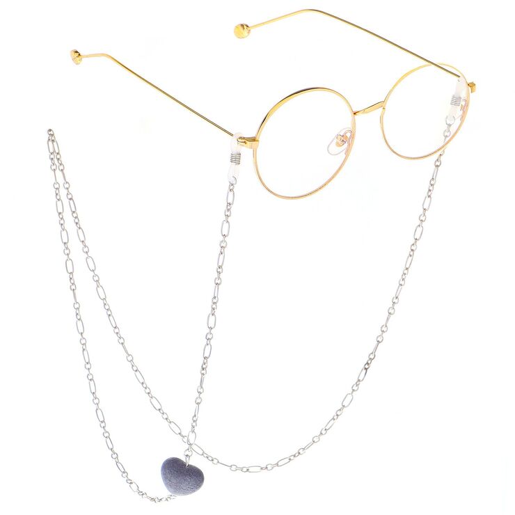 Metal non-slip chain, with heart, for glasses and masks GL269