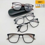 Ready-made plastic frame glasses with spring hinges, with case, Vizzini V8011 (kz-black), lens white, diopters from +1.00 to +4.00 (step 0.2