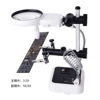 Tabletop multifunctional magnifying glass with backlight 16129DC-XX, magnification: 3,5X, 5X, 8X