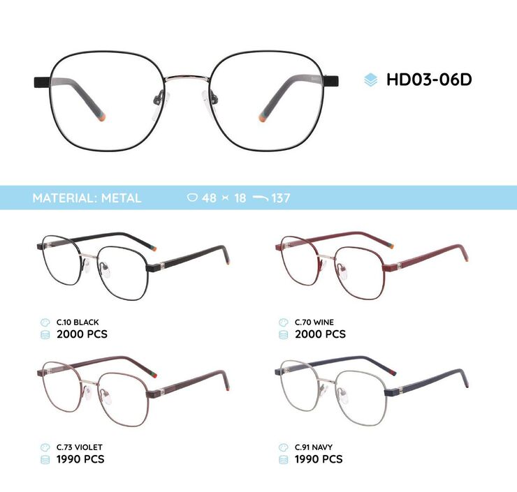 Metal frame with TR-90 temples HD03-06D