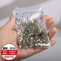 Set of rhinestones with flat bottom for decorating frames and glasses PD0022, colors: white and AB, 1.3-6.5 mm