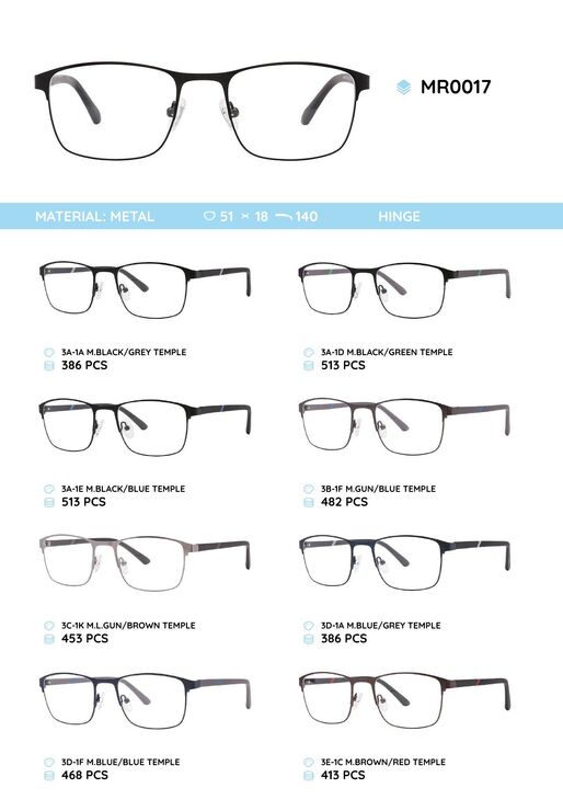Металлическая оправа с дужками из материала TR-90 MR0017