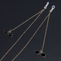 Gold-colored metal non-slip chain, with pendant sunglasses, for glasses and masks GL529