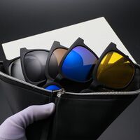 TR90/PC plastic frame + 5 polarized sun protection magnet clip-on set + leather bag El Dorado EL5502A